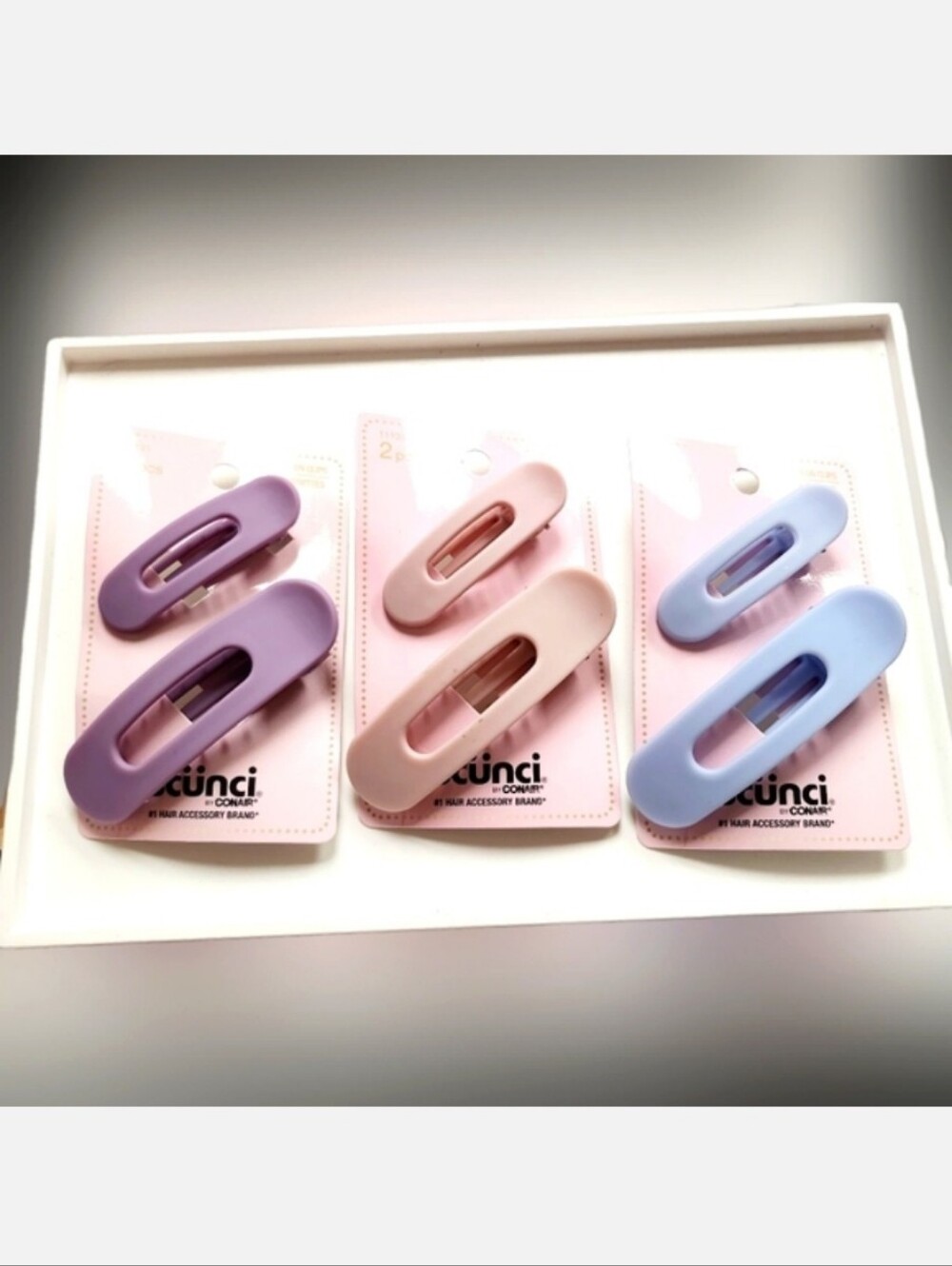NWT 3 SETS PASTEL COLORED SCÜNCI GENTLE HAIR CLIPS!